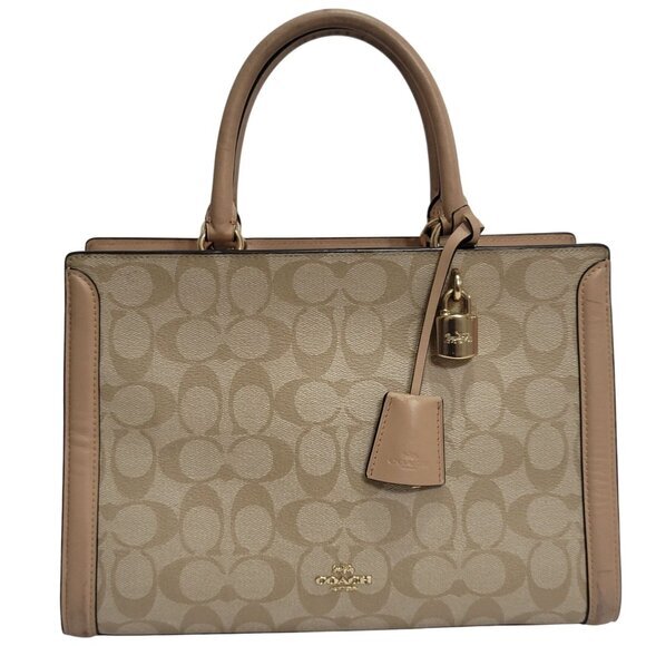 Coach Zoe Carryall Crossbody Anti-Theft Snakeskin Signature Canvas - Picture 12 of 12